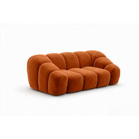 SOFA 2-Sitzer modular, Veloursstoff Bluvel, Zimtfarbe, CROISSANT - Orange, Holz (200/72/115cm) - Kaiser Möbel
