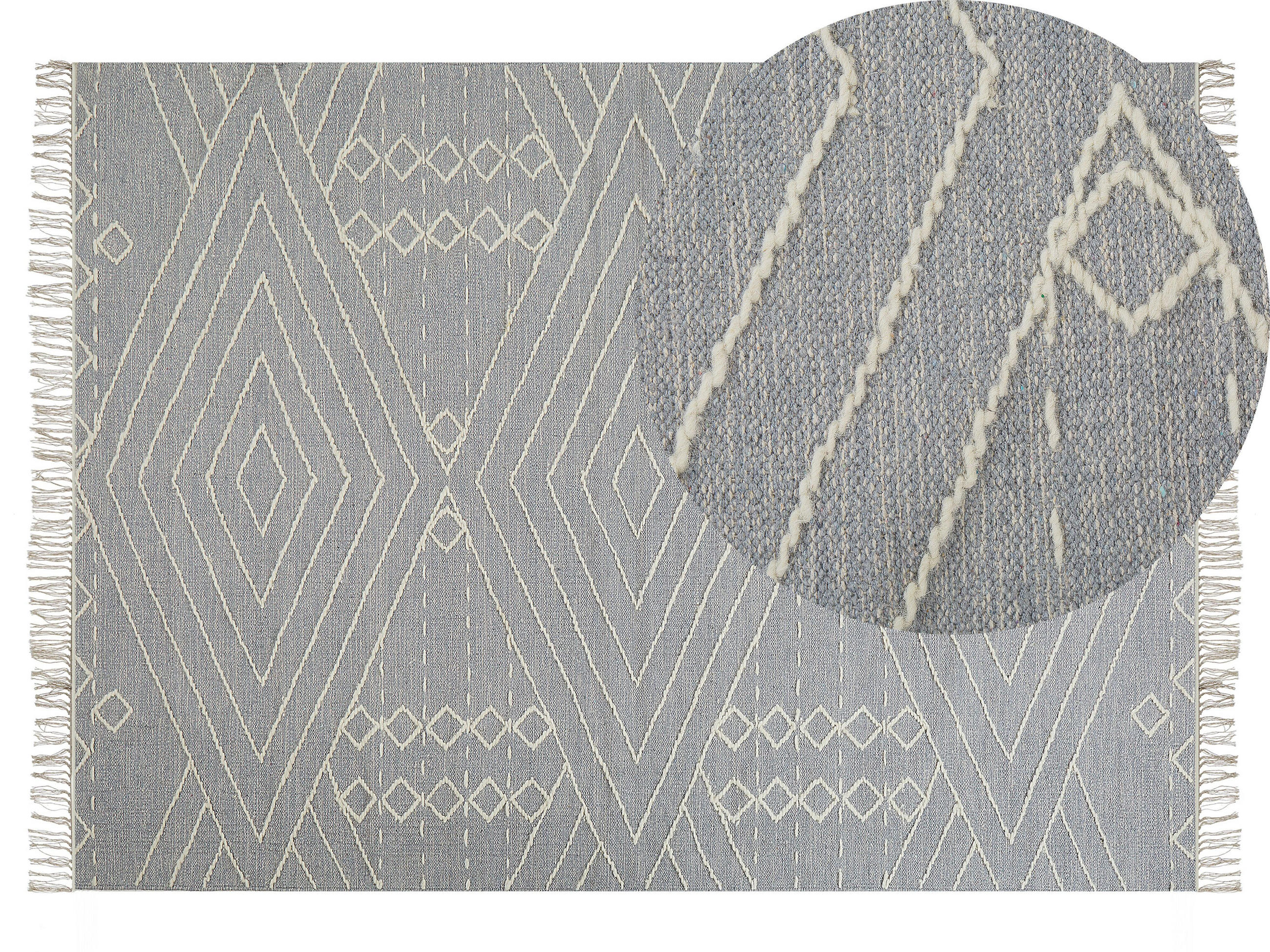 KURZFLOR-TEPPICH Khenifra 200/140 cm - Grau, Textil (140/200cm) - Beliani