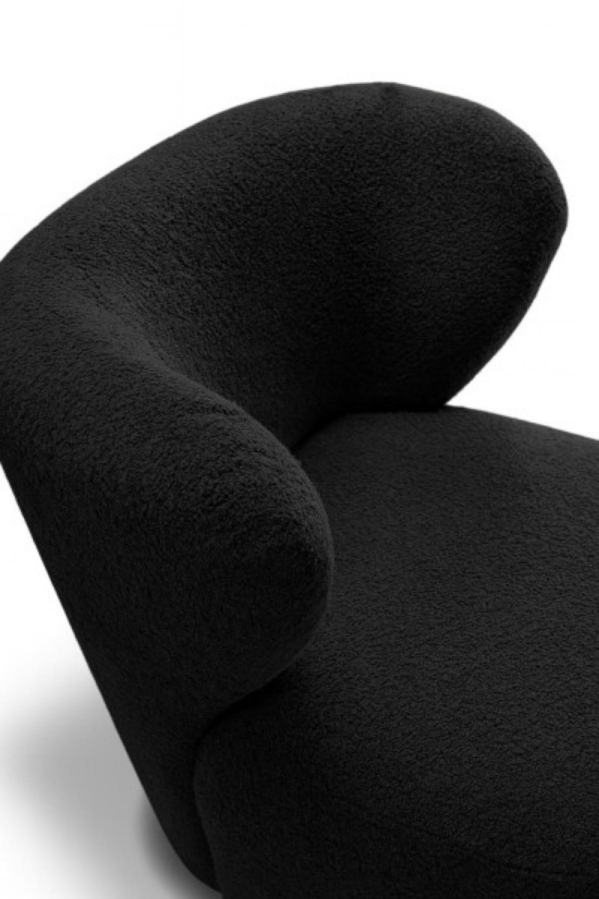 SESSEL Schwarz EVA Breites Rückenlehne Bouclé Stoff - Schwarz, Textil (82/74/74cm) - Sepro Meble