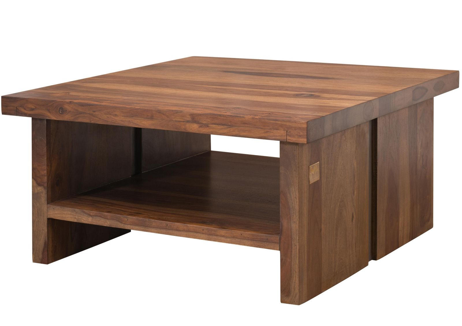 COUCHTISCH Sheesham 90x90x45 noble unique lackiert SYDNEY #120 - Braun, Holz (90/90/45cm) - Massivmoebel24