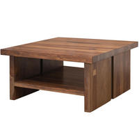COUCHTISCH Sheesham 90x90x45 noble unique lackiert SYDNEY #120 - Braun, Holz (90/90/45cm) - Massivmoebel24