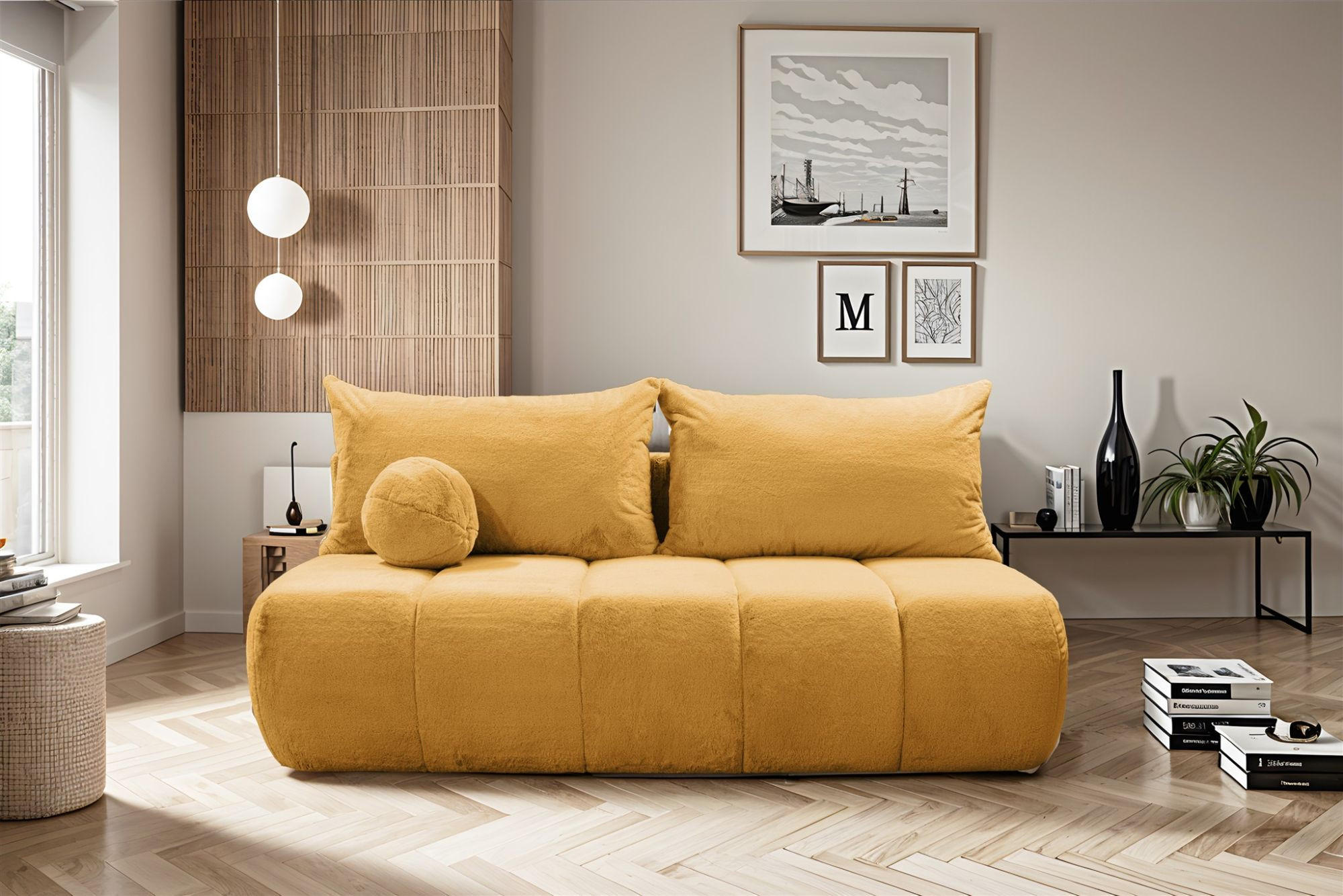 SCHLAFSOFA Anzia - Orange, Holzwerkstoff/Textil (205/97/85cm) - Fun Möbel