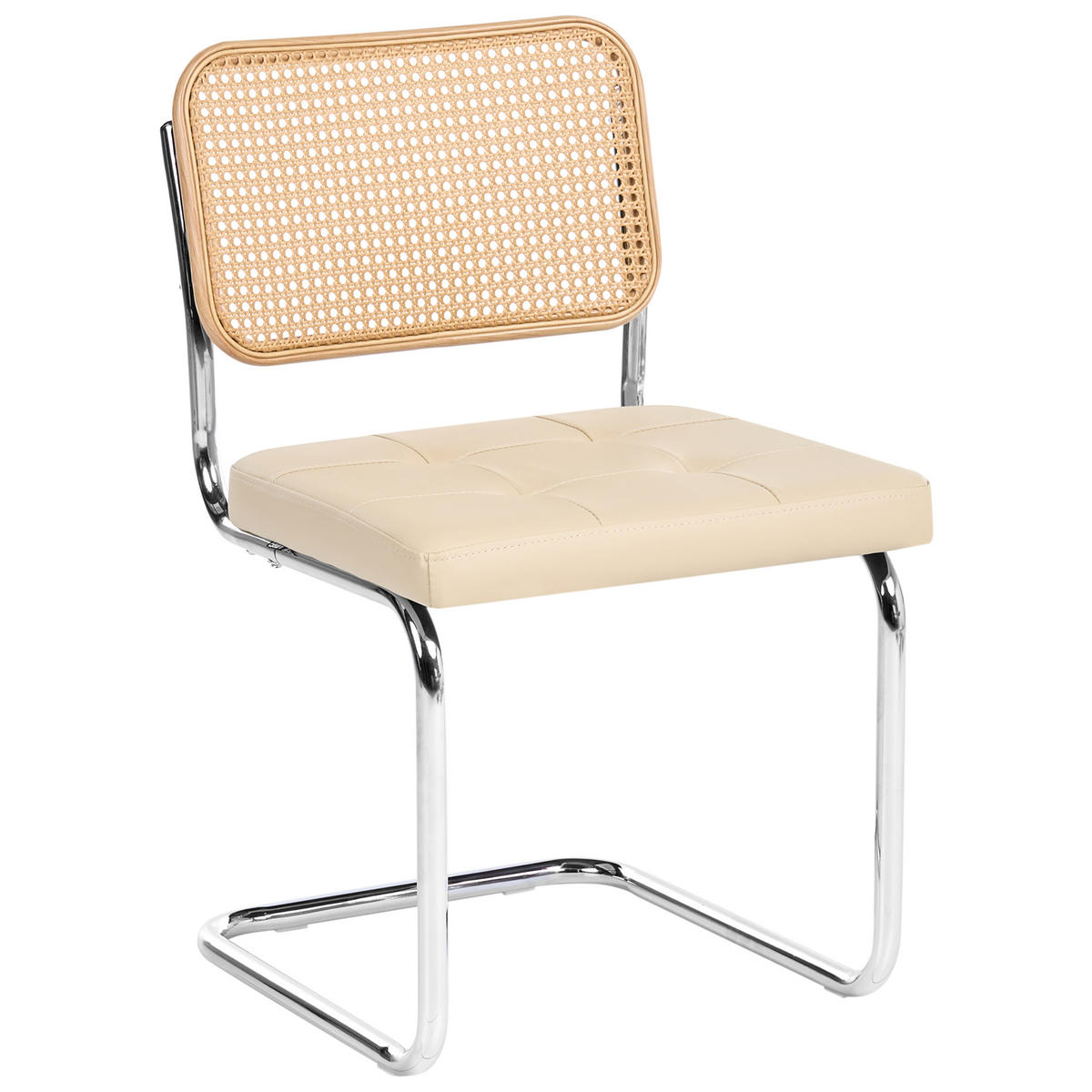 ESSZIMMERSTUHL 2er-Set Metall Hellbeige Ethete - Beige, Kunststoff (49/83/54cm) - Beliani