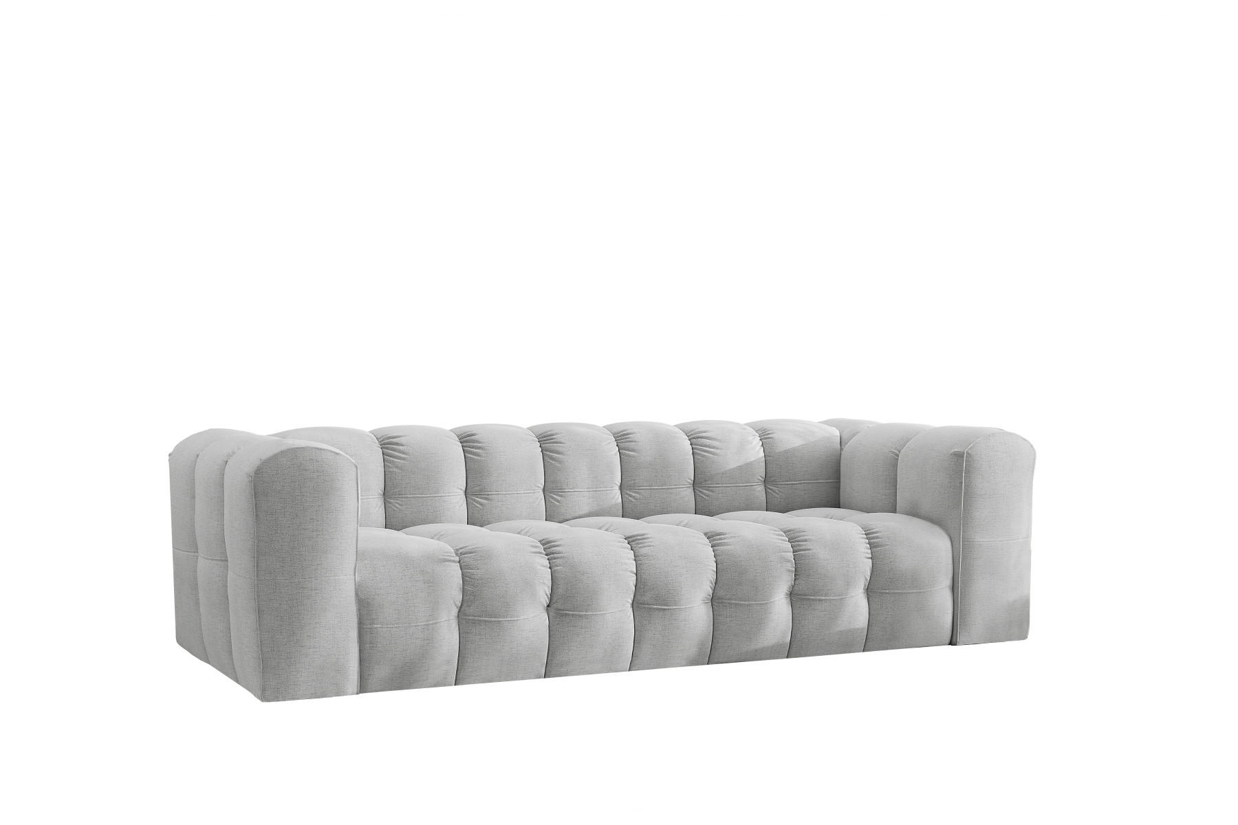 SOFA 4-Sitzer, Komfort, BALOO, stoff Schenille, Hellgrau - Hellgrau, Holz (250/75/106cm) - Kaiser Möbel