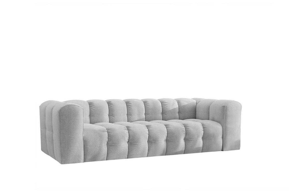 SOFA 4-Sitzer, Komfort, BALOO, stoff Schenille, Hellgrau - Hellgrau, Holz (250/75/106cm) - Kaiser Möbel