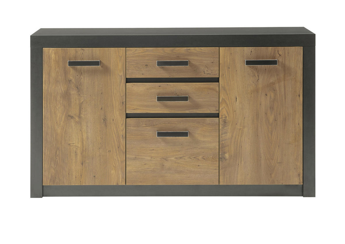 SIDEBOARD Kastanie grau Fresco , Kommode, 153 x 88 cm - Kastanienfarben/Dunkelgrau, Holzwerkstoff/Kunststoff (153/88/42cm) - Furn.Design