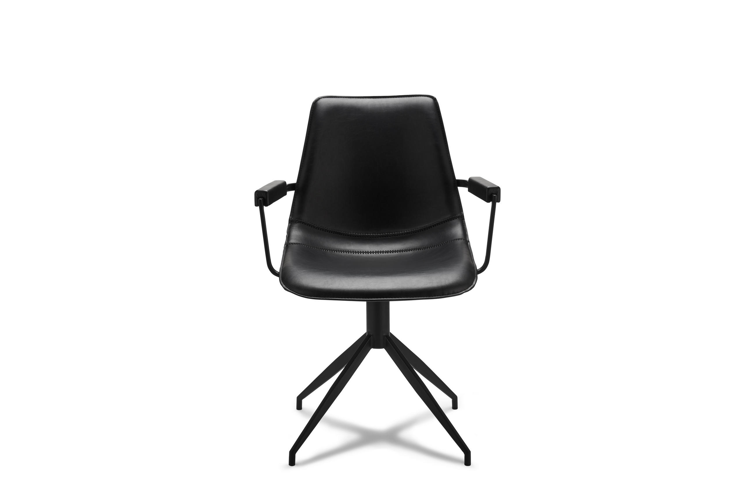 ARMLEHNSTUHL 2er-Set schwarz - Schwarz, Leder/Textil (59/85/57cm) - ebuy24