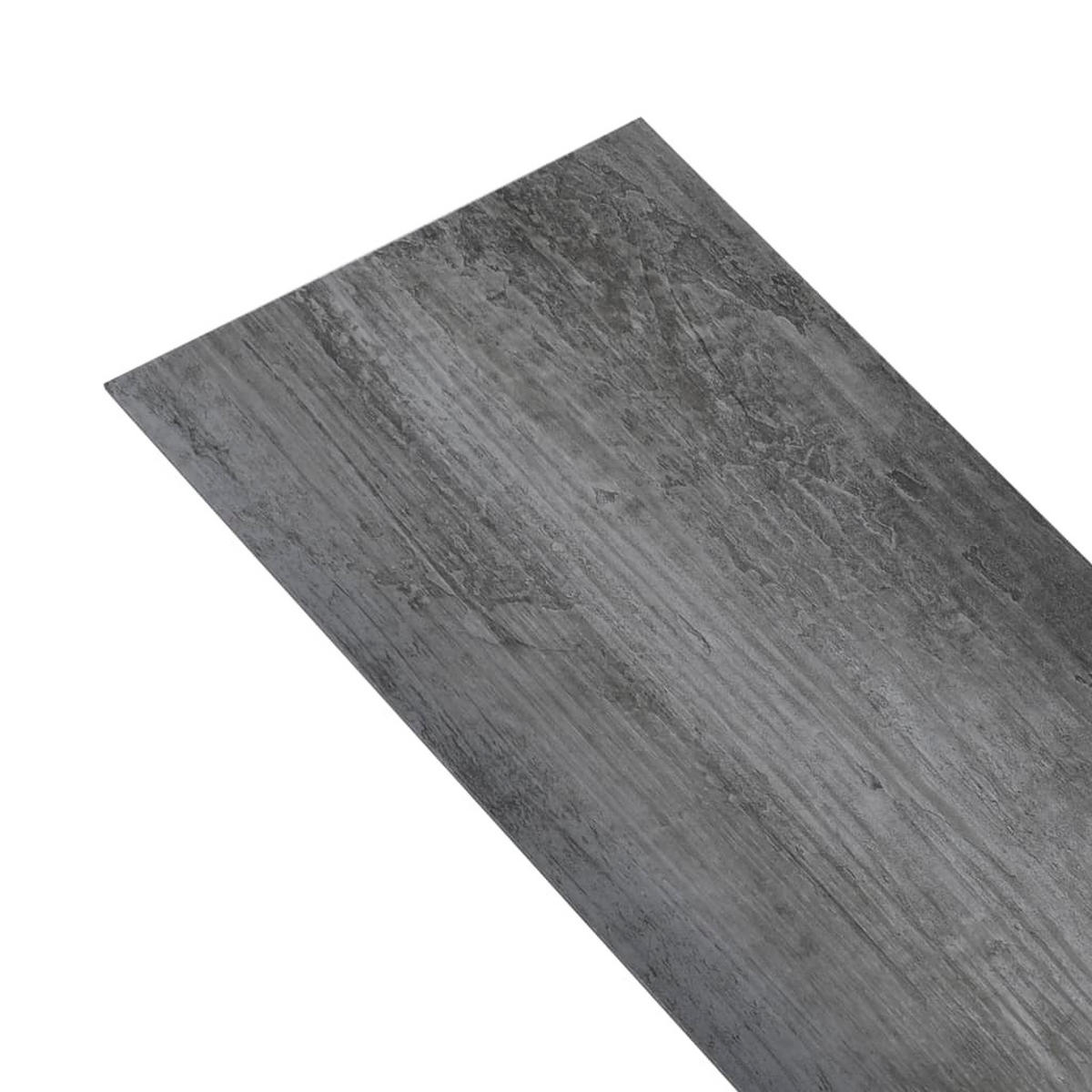 VINYLBODEN PVC-Dielen selbstklebend Glänzend Grau 5,02m² - Hellgrau, Kunststoff (91.5/15.2/1.3cm) - DELUKE