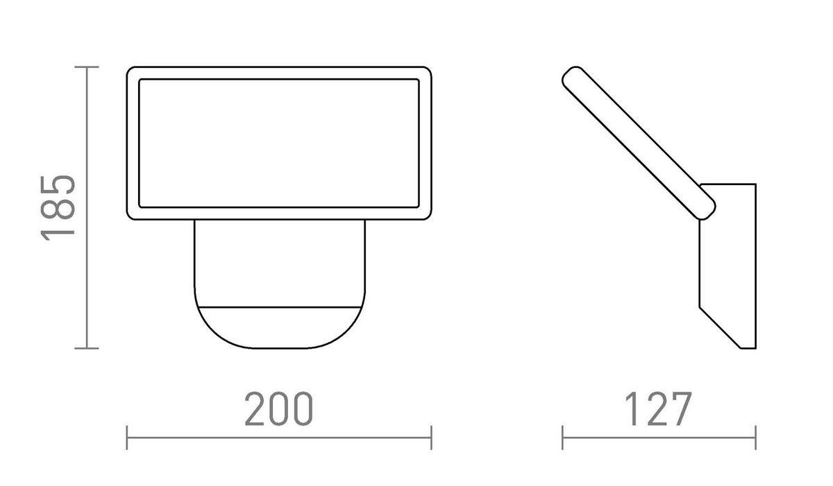 AUSSENLEUCHTE COMODO Anthrazitgrau 20 W IP65 - Grau, Metall (128/134/20cm) - Rendl