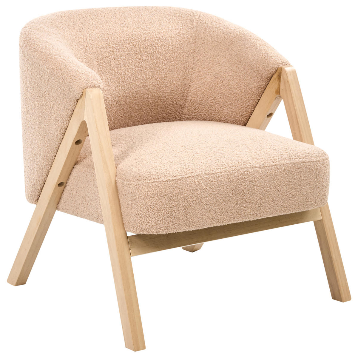 SESSEL Beige Skei - Beige/Braun, Textil (67/69/66cm) - Beliani