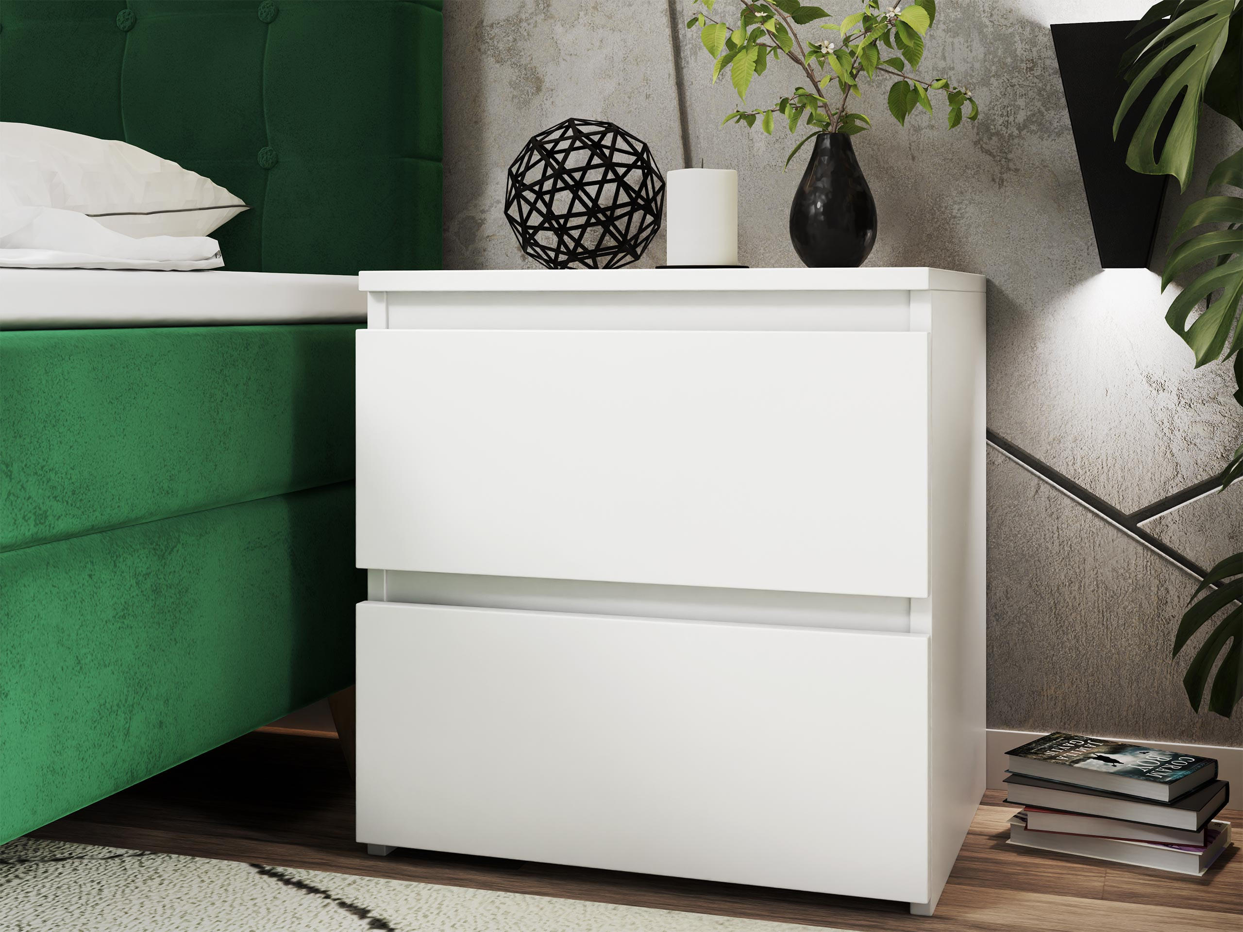 NACHTTISCH Malwa M2 - Weiß, Holzwerkstoff (40/40/30cm) - MIRJAN24