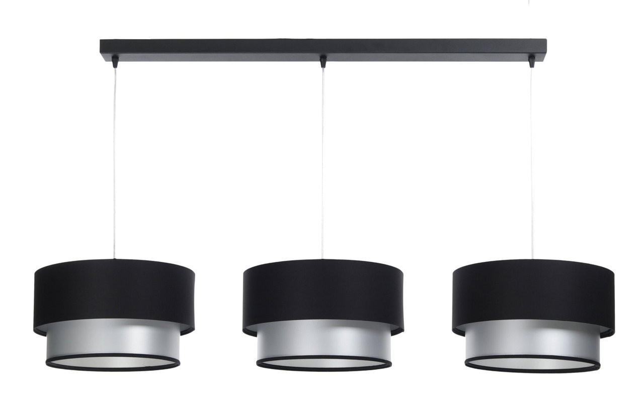 HÄNGELEUCHTE Schwarz 30/88 cm - Silberfarben, Kunststoff (30/2.6/88cm) - ONZENO