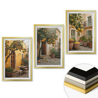 WANDBILDER 3er Set - 40x60 cm Goldrahmen - Garten-Zitrus-Sonne - Goldfarben, Kunststoff (40/60cm) - ArtPrintCave