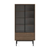 VITRINE Olar Holzoptik Carini Nussbaum 85 cm - Goldfarben/Schwarz, Holzwerkstoff/Metall (85/179/41cm) - Selsey