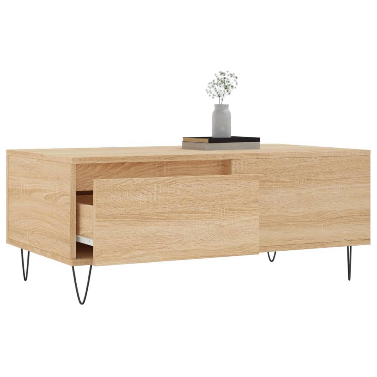 COUCHTISCH Sonoma-Eiche 90x50x36,5 cm Holzwerkstoff - Braun, Holzwerkstoff (50/90/36.5cm) - furnicato