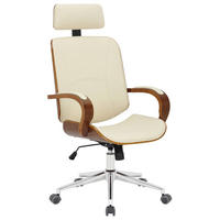 DREHSTUHL Lederlook Walnuss/Creme - Walnussfarben/Creme, Textil/Metall (70/118/70cm) - CLP