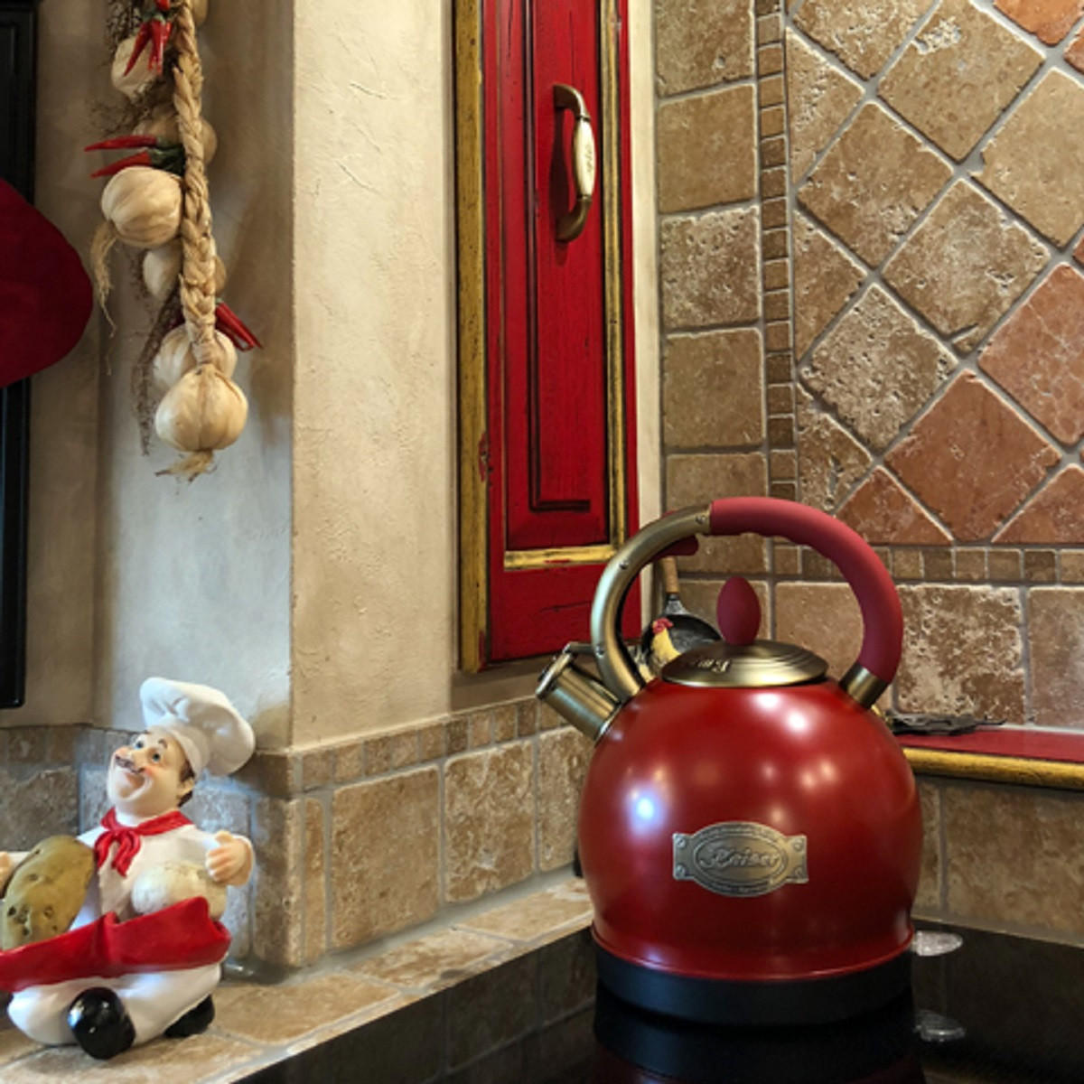 WASSERKOCHER WK 2000 RotEm, Bordeaux, Kontroll LED 2L - Bordeaux, Metall (22/23/27cm) - Kaiser Küchengeräte