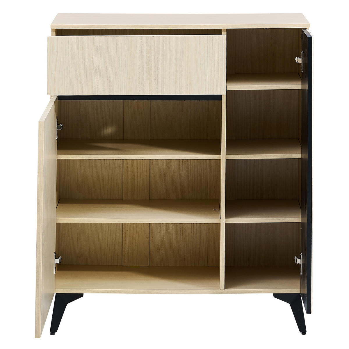 SCHUHSCHRANK DE-37707 75/35/90 cm mit 2 Türen und 1 Schublade Helle Holzfarbe - Naturfarben, Holzwerkstoff (75/90/35cm) - ComfortXL