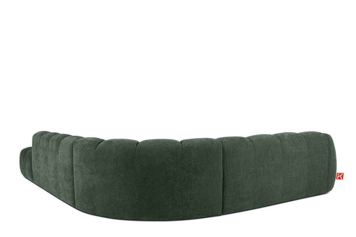 ECKSOFA RECHTS FLAVA, Dunkelgrün - Dunkelgrün, Holz/Holzwerkstoff (310/354cm) - KONSIMO®