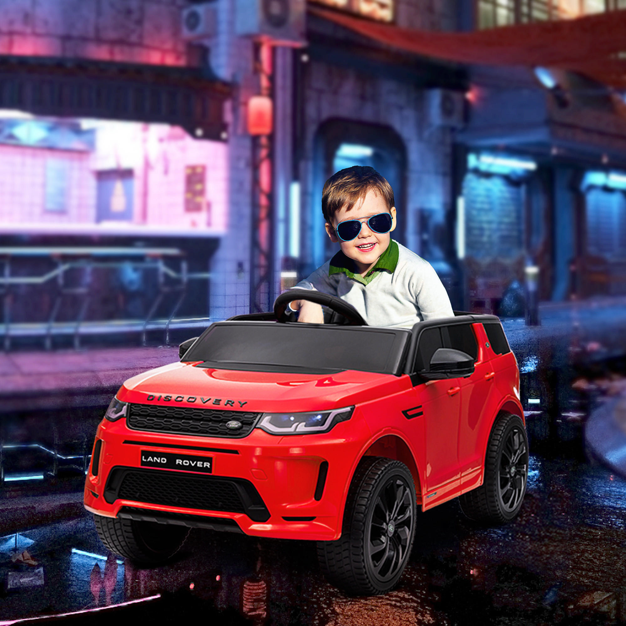 KINDER Elektroauto, Rot, Kunststoff, Metall, 106cm x 65,5cm x 51cm - Rot, Kunststoff (106/65.5/51cm) - AIYAPLAY