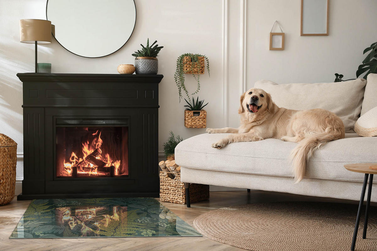 GLASPLATTE für Kamin 100x70 cm - Grün, Glas (100/70/0.4cm) - TULUP