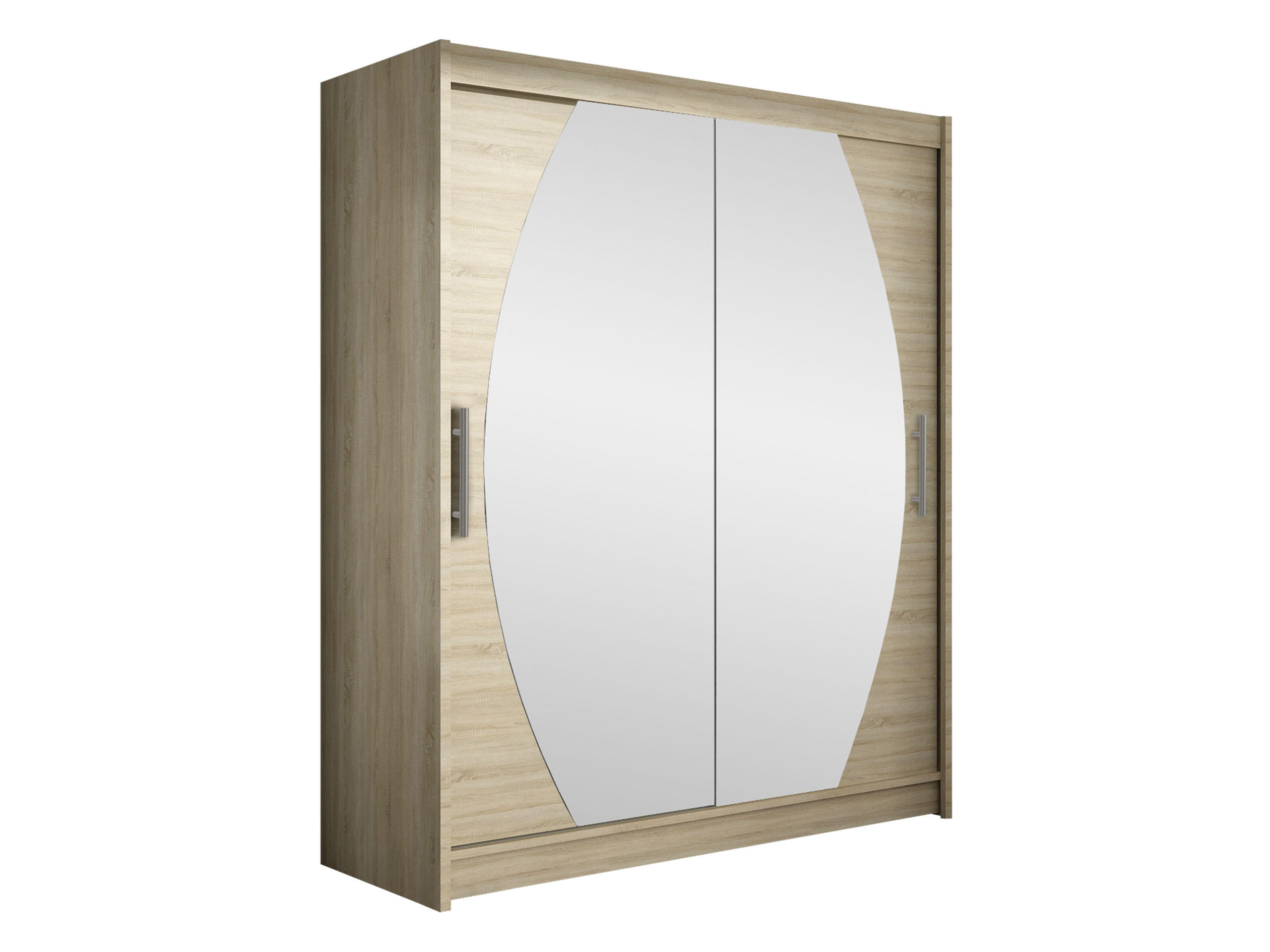 SCHWEBETÜRENSCHRANK Westa VIII - Silberfarben/Sonoma Eiche, Holzwerkstoff/Metall (150/200/58cm) - MIRJAN24
