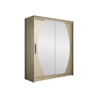 SCHWEBETÜRENSCHRANK Westa VIII - Silberfarben/Sonoma Eiche, Holzwerkstoff/Metall (150/200/58cm) - MIRJAN24