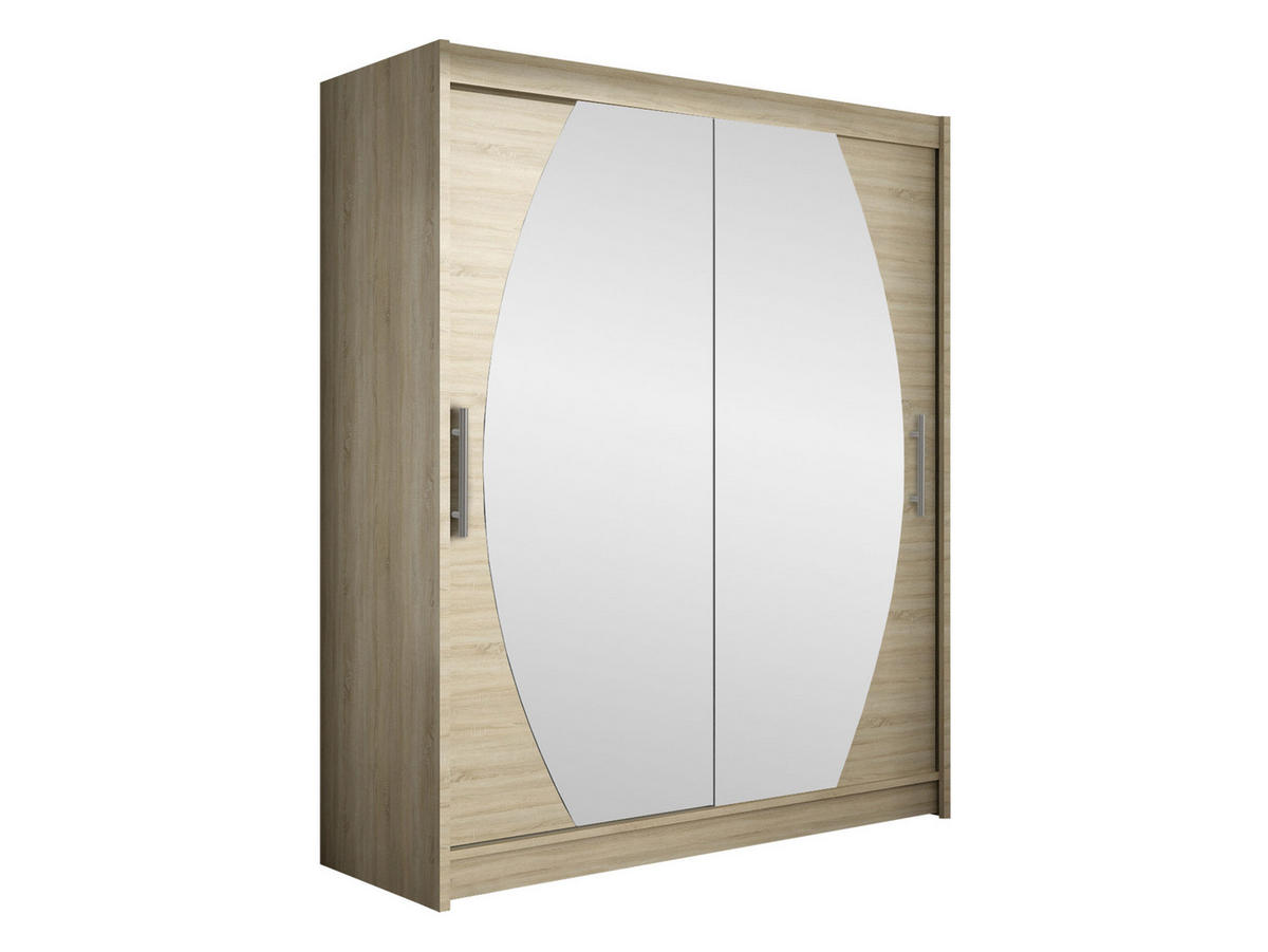 SCHWEBETÜRENSCHRANK Westa VIII - Silberfarben/Sonoma Eiche, Holzwerkstoff/Metall (150/200/58cm) - MIRJAN24