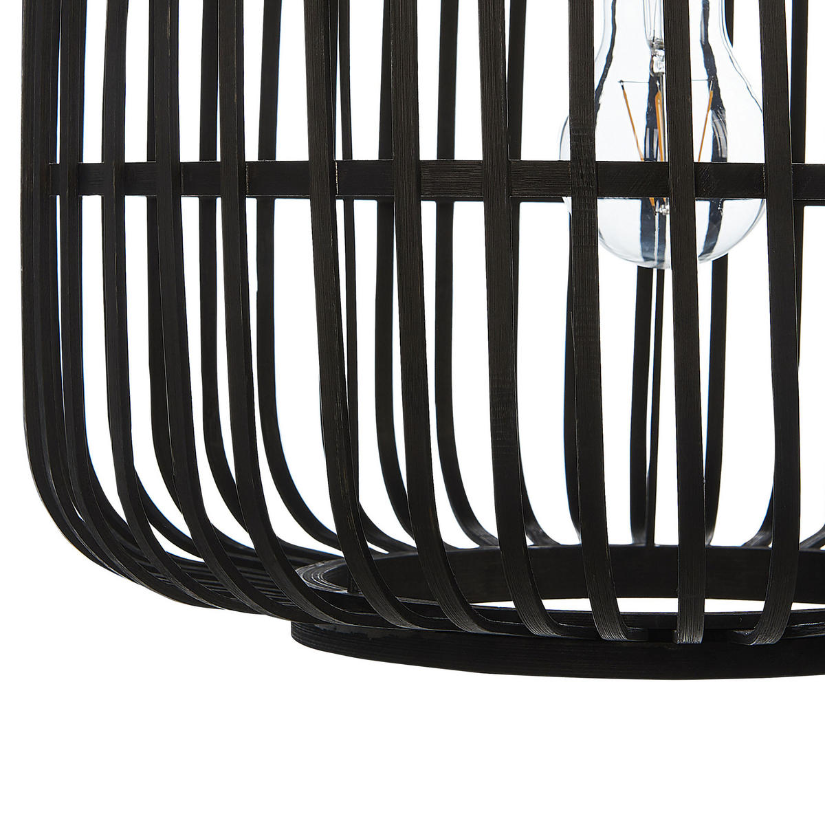 HÄNGELEUCHTE Macheke 32/32/24 cm - Schwarz, Holz (32/32/24cm) - Beliani