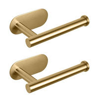 TOILETTENPAPIERHALTER , Edelstahl，Gold,Zweierpack - Goldfarben, Metall (8.2/4.5/15.8cm) - Authentics