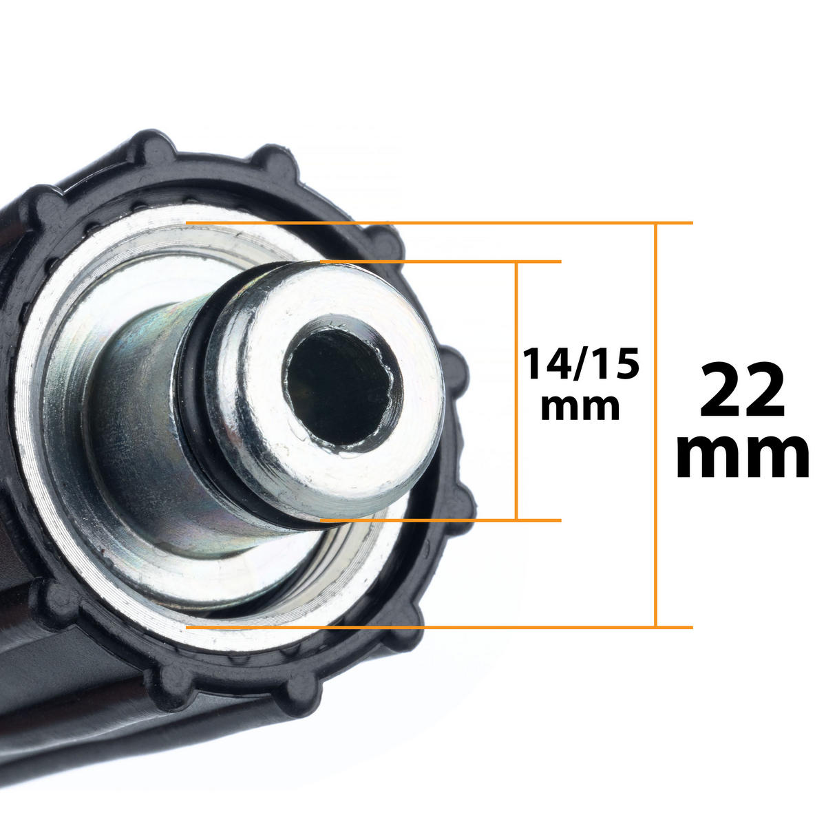 SCHLAUCH M22 Quick Connect, Hochdruck, 5 m, 200 bar, 60 °C, M22x1,5 Anschluss, Click-Connect Kupplung, Schutzkappen - Multicolor, Kunststoff/Metall (10/10/10cm)
