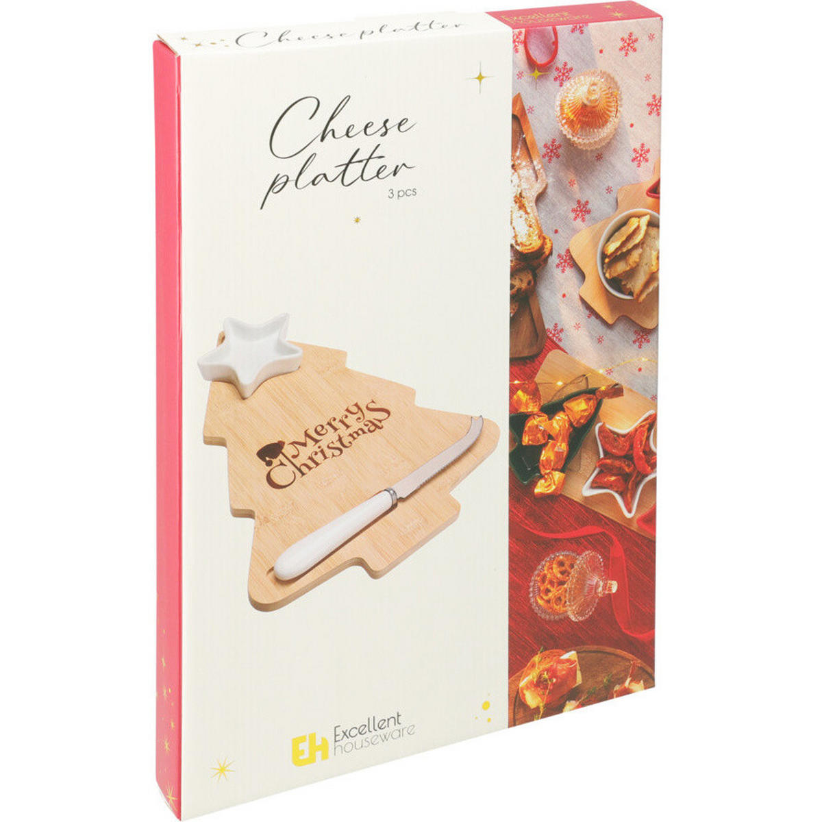 KÄSEBRETT Fiabel Tannenbaumform 3-teilig - Braun, Naturmaterialien (24/3/32cm) - Excellent Houseware