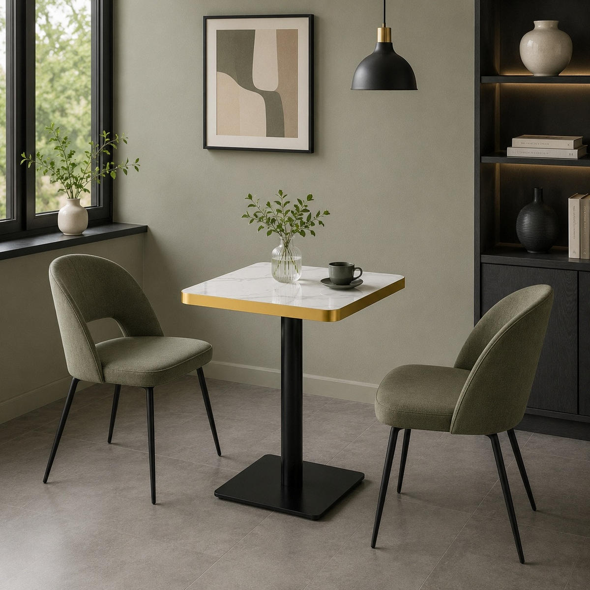 ESSTISCH quadratisch 60/60 cm Weiß mit Metallgestell - Weiß, Holzwerkstoff (60/60/74cm) - MIVRAY