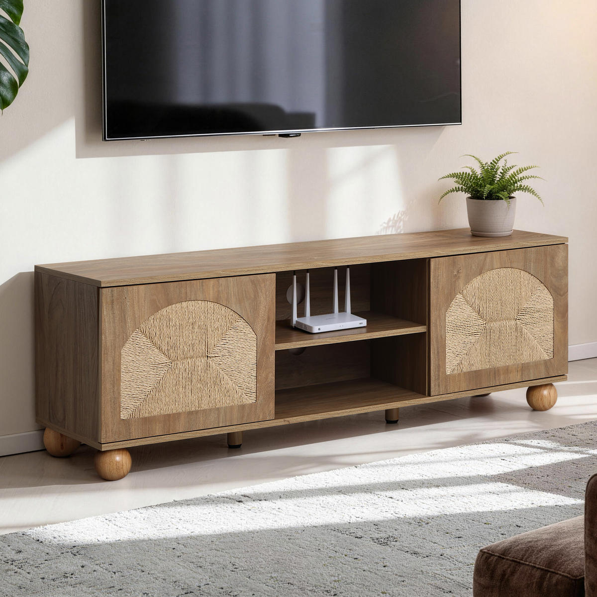 LOWBOARD TV-Schrank Retro, Holz | B140 x T40 x H48 cm - Braun, Holzwerkstoff (140/48/40cm) - Hometopia