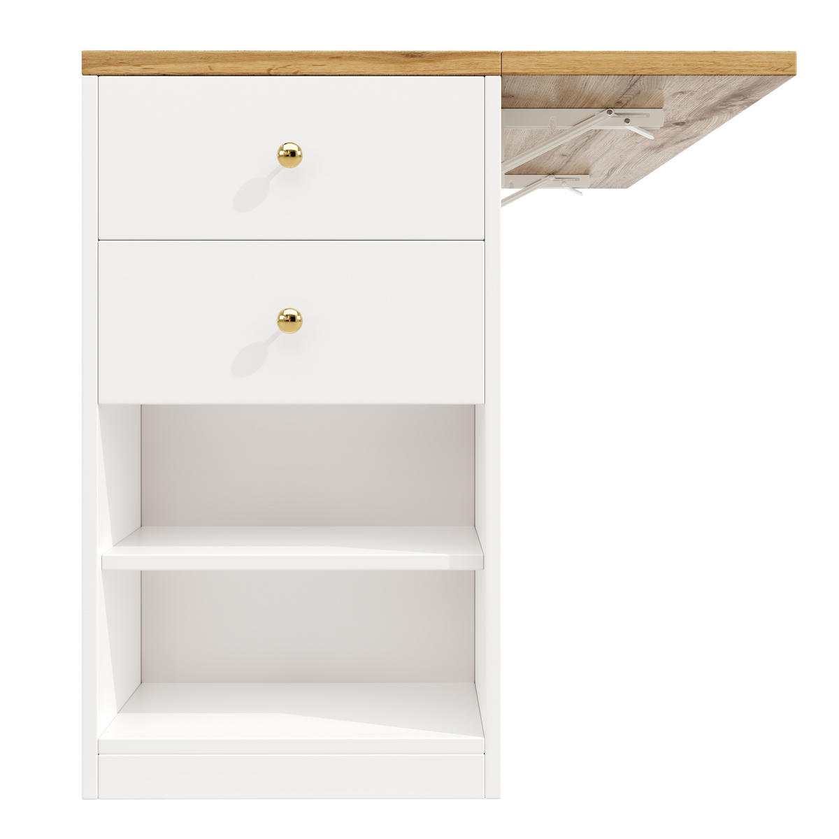 KÜCHENINSEL Küchenschrank Schubladen Regale Weiß Modern - Weiß, Metall (140/90/40cm) - FLIEKS