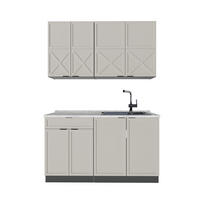 SINGLEKÜCHE Fame-Line GrauBeige/Anthrazit 140 cm ohne AP - Greige/Anthrazit, Holzwerkstoff (140/81.6/46cm) - Vicco