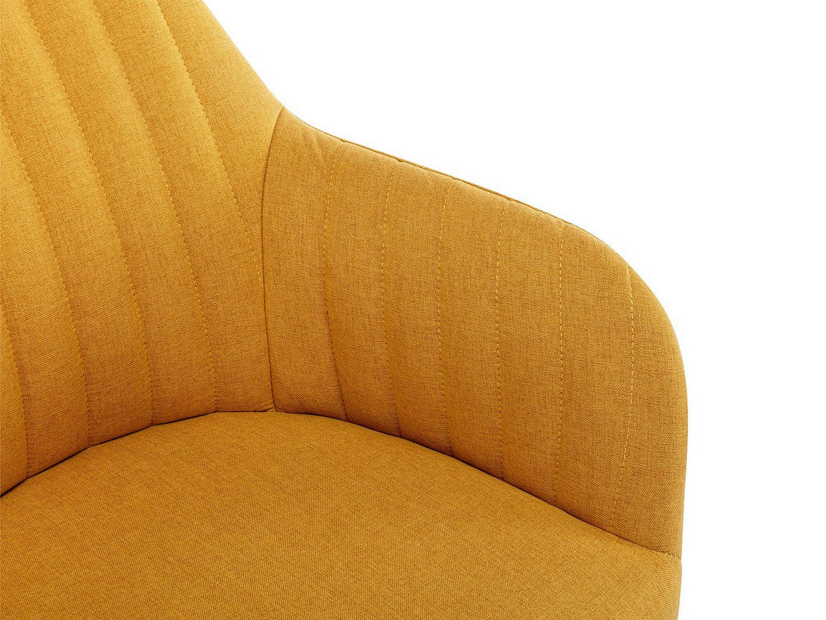 STUHL - 56cm x 58cm - Polyester - senffarben - ELEANA - Gelb, Textil (56/85/58cm) - Vente-Unique