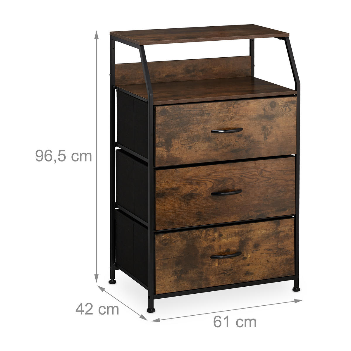 KOMMODE - Multicolor, Holz/Holzwerkstoff (61/96.5/42cm) - Relaxdays