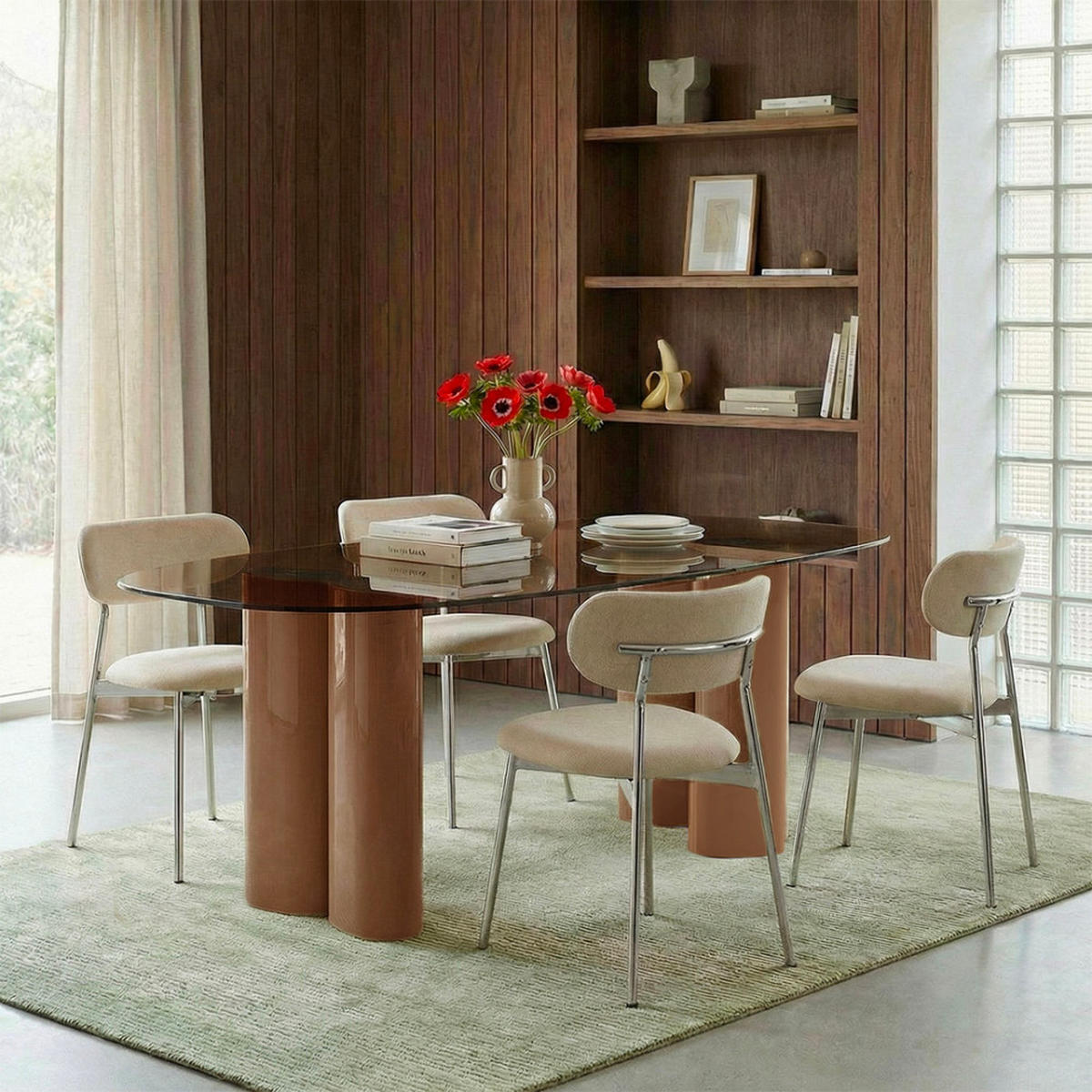 DESIGN-STUHL - Beige - 2er-Set - Beige, Textil (52/78/48cm) - Drawer