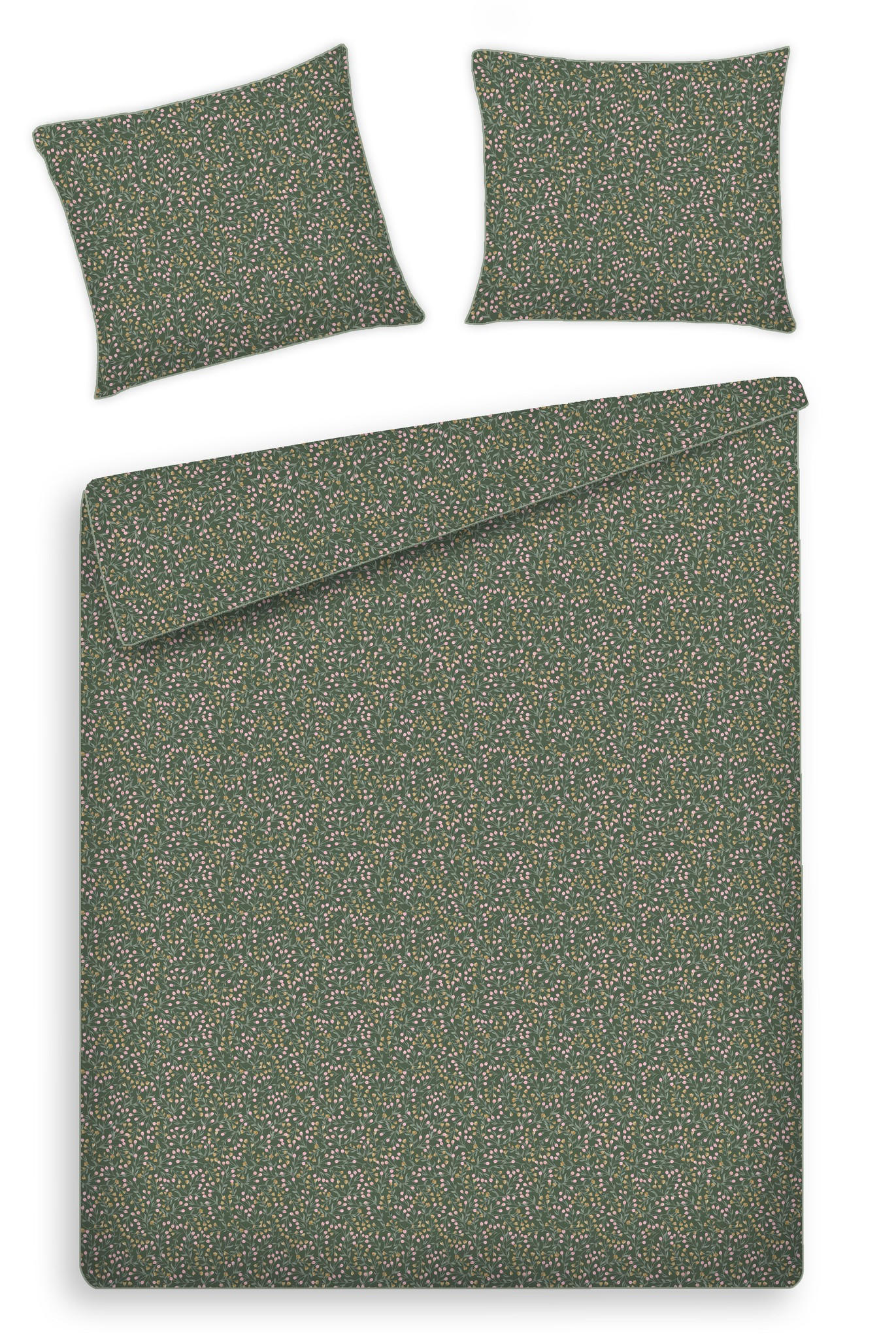 BETTWÄSCHE Crisenta - Dunkelgrün, Textil (160/200cm) - home&you