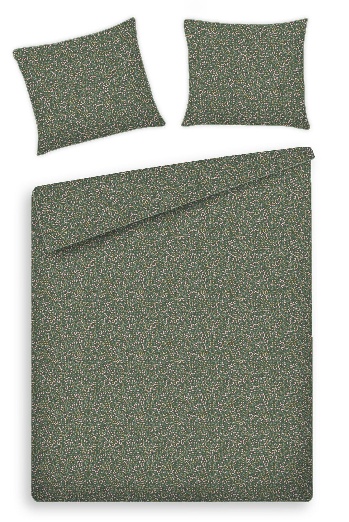BETTWÄSCHE Crisenta - Dunkelgrün, Textil (160/200cm) - home&you