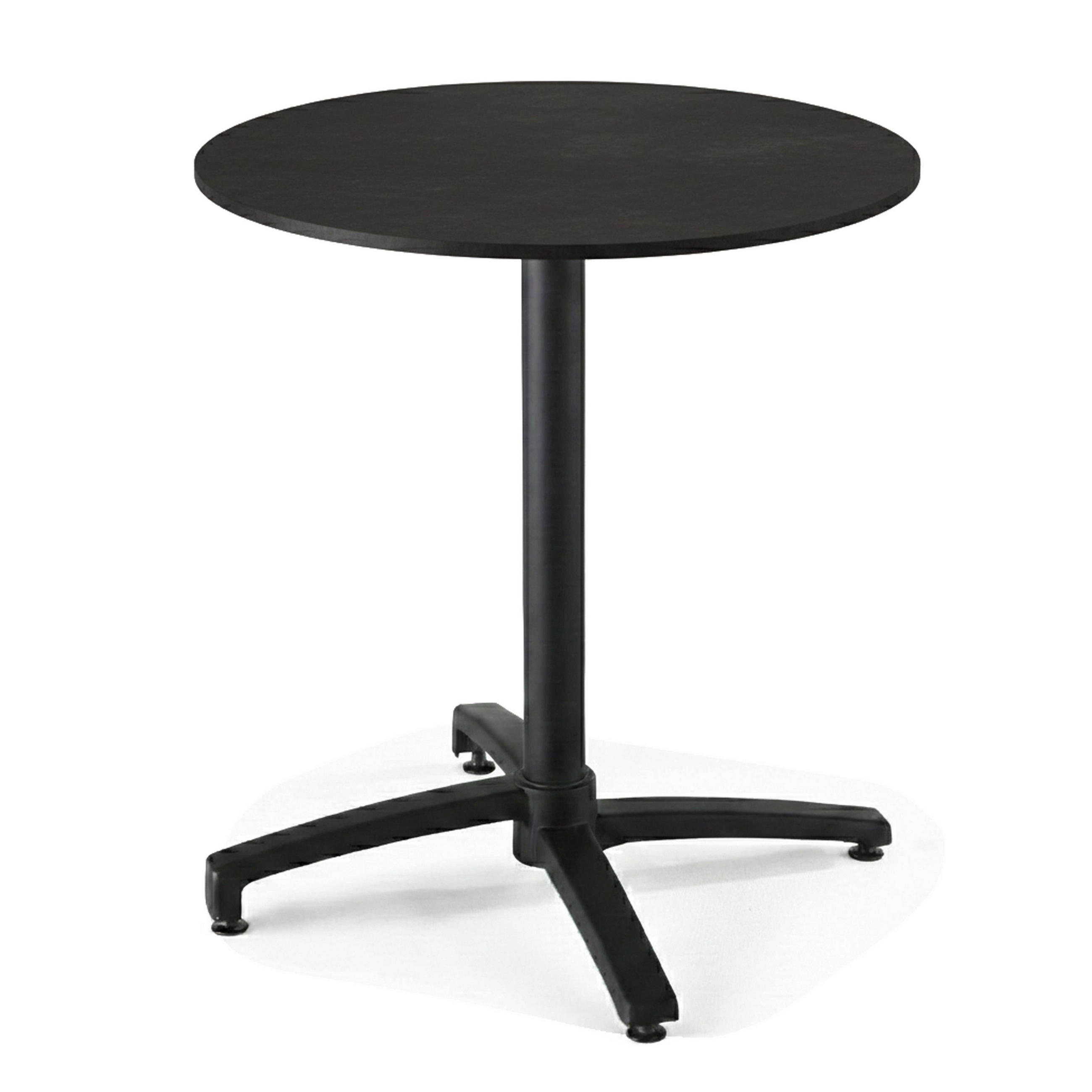 GARTENTISCH rund, Schwarz - Schwarz, Holzwerkstoff (70/70/72cm) - Oviala