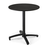 GARTENTISCH rund, Schwarz - Schwarz, Holzwerkstoff (70/70/72cm) - Oviala
