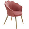 ESSZIMMERSTUHL Samtbezug mit Metallgestell Skandinavisch gepolstert, Rosa 53x48x80 cm - Pink/Goldfarben, Textil/Metall (53/80/48cm) - KADIMA DESIGN