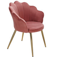 ESSZIMMERSTUHL Samtbezug mit Metallgestell Skandinavisch gepolstert, Rosa 53x48x80 cm - Pink/Goldfarben, Textil/Metall (53/80/48cm) - KADIMA DESIGN