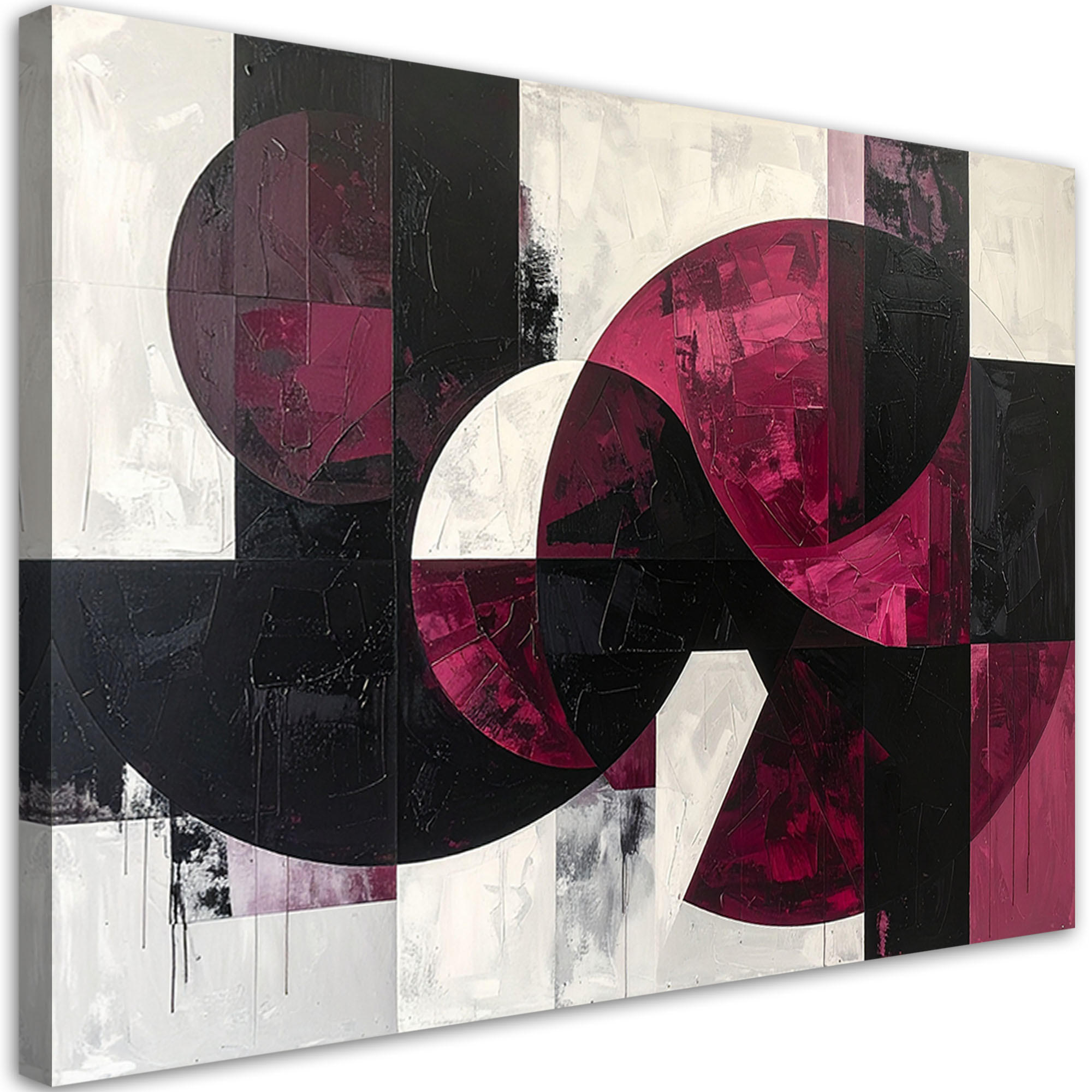 LEINWANDBILD 3D und geometrisch 120x80cm - Rot, Textil (120/80cm) - Feeby