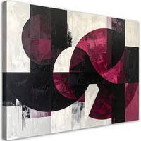 LEINWANDBILD 3D und geometrisch 120x80cm - Rot, Textil (120/80cm) - Feeby