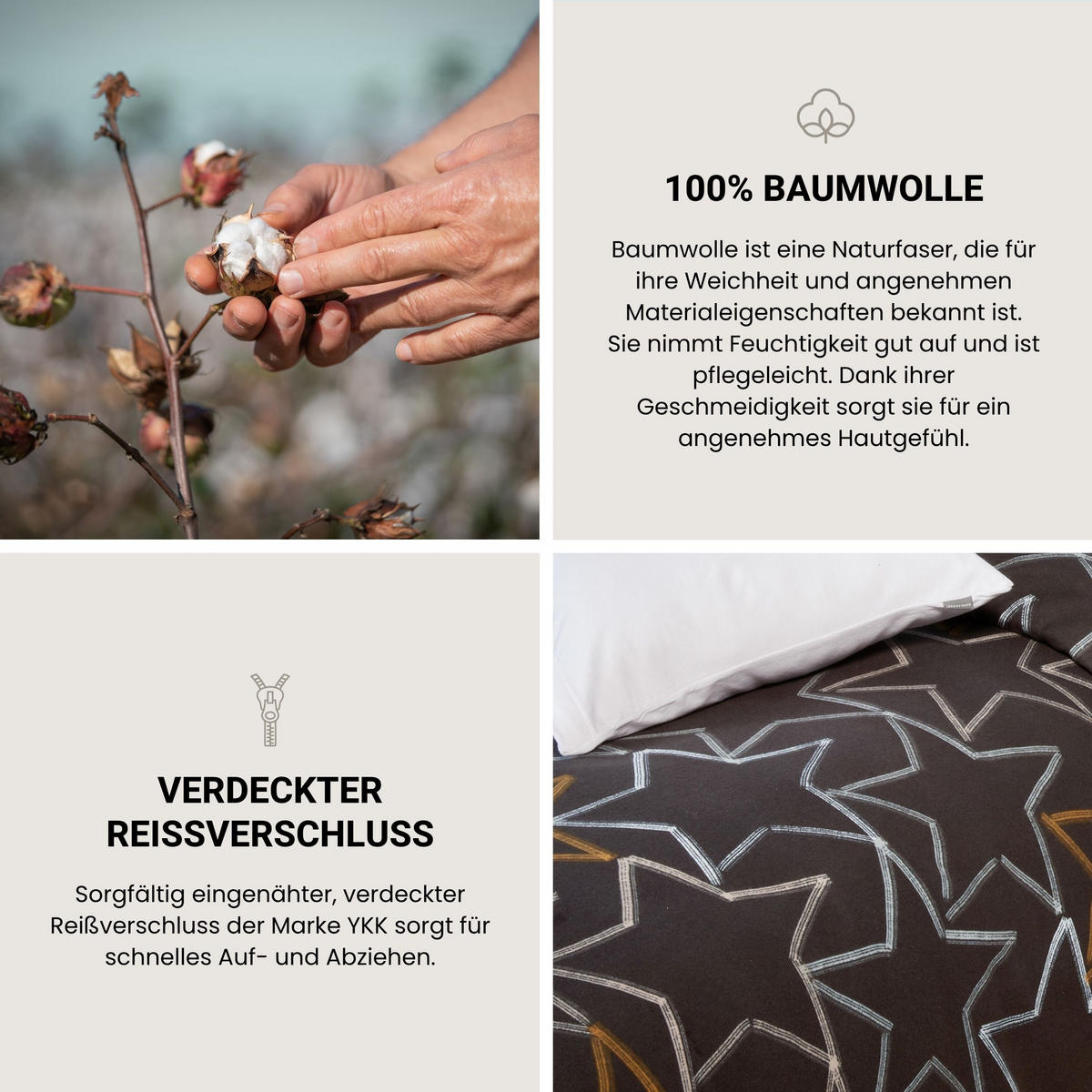 BETTWÄSCHESET Lizzy - Feinbiber - 2-teilig - 135x200 cm - Dunkelgrau - Dunkelgrau, Textil (135/200cm) - SCHIESSER