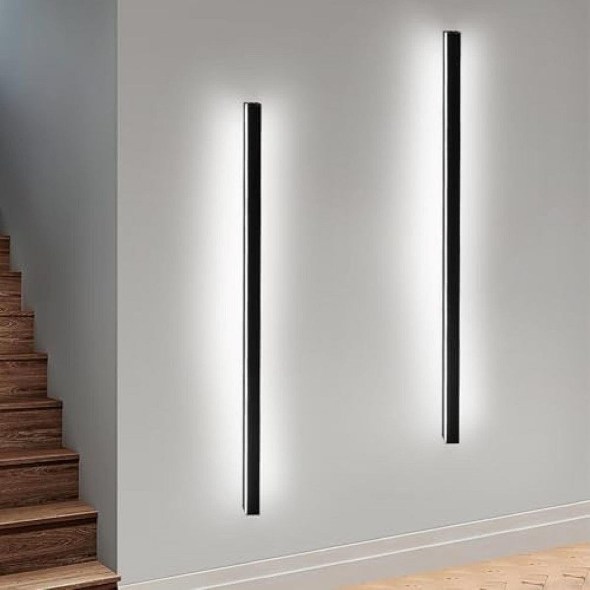 LED nástěnné svítidlo Natale (sada 2 ks) - černá, kov (100/3/4cm) - Nettlife