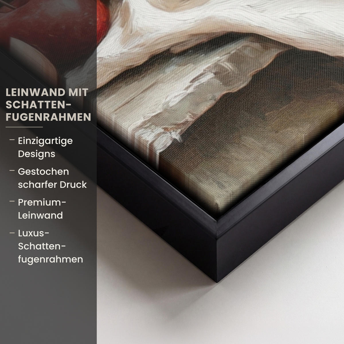 LEINWAND Bilder mit Rahmen - Obst - Kräuter - Ländlich - 70x100 - Naturfarben, Textil (70/100cm) - MuchoWow